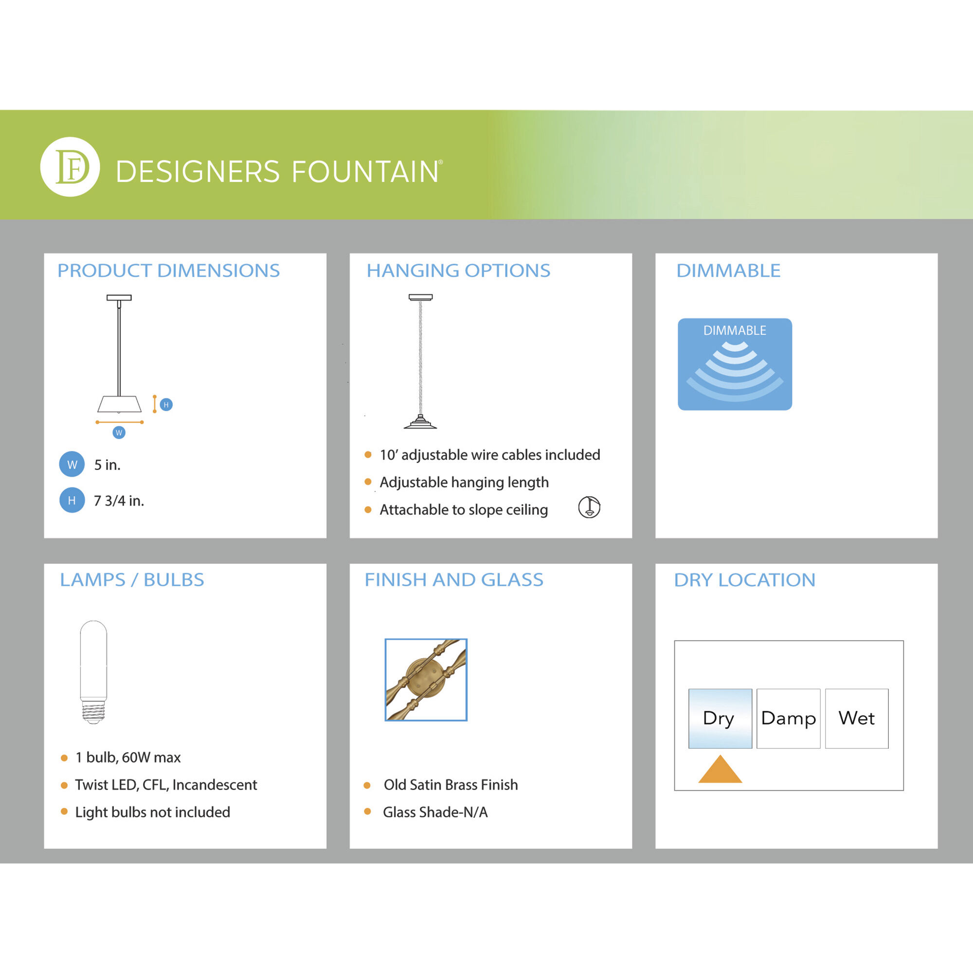 Louise 1 Light 5 inch Old Satin Brass Pendant Ceiling Light